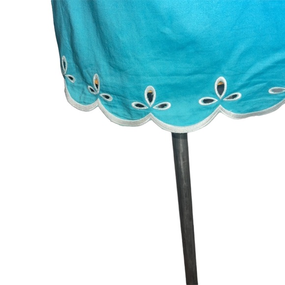 Lilly Pulitzer aqua dress with white stitching. Yellow underneath. Size 4 - Picture 8 of 12